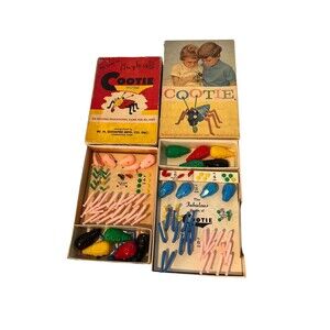2 Vintage Original 1949 & 1960’s Schaper Cootie Games & Boxes See Pics